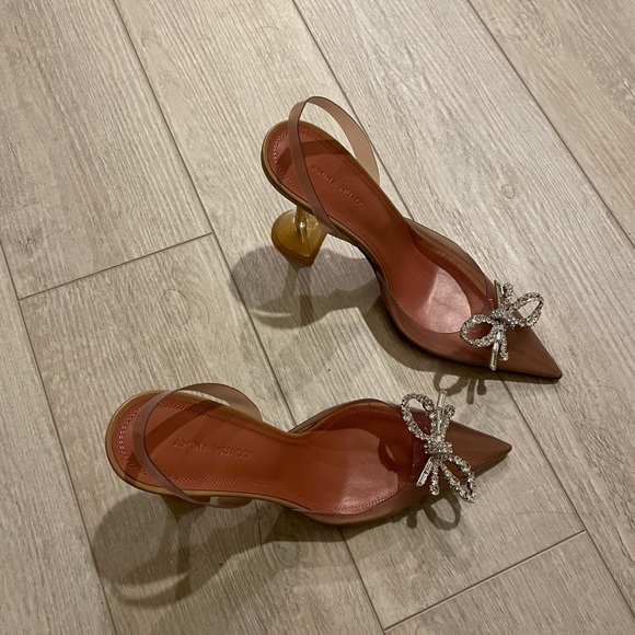 ❌SOLD❌amina Muaddi Rosie Nude Slingback PVC NIB - Picture 8 of 17